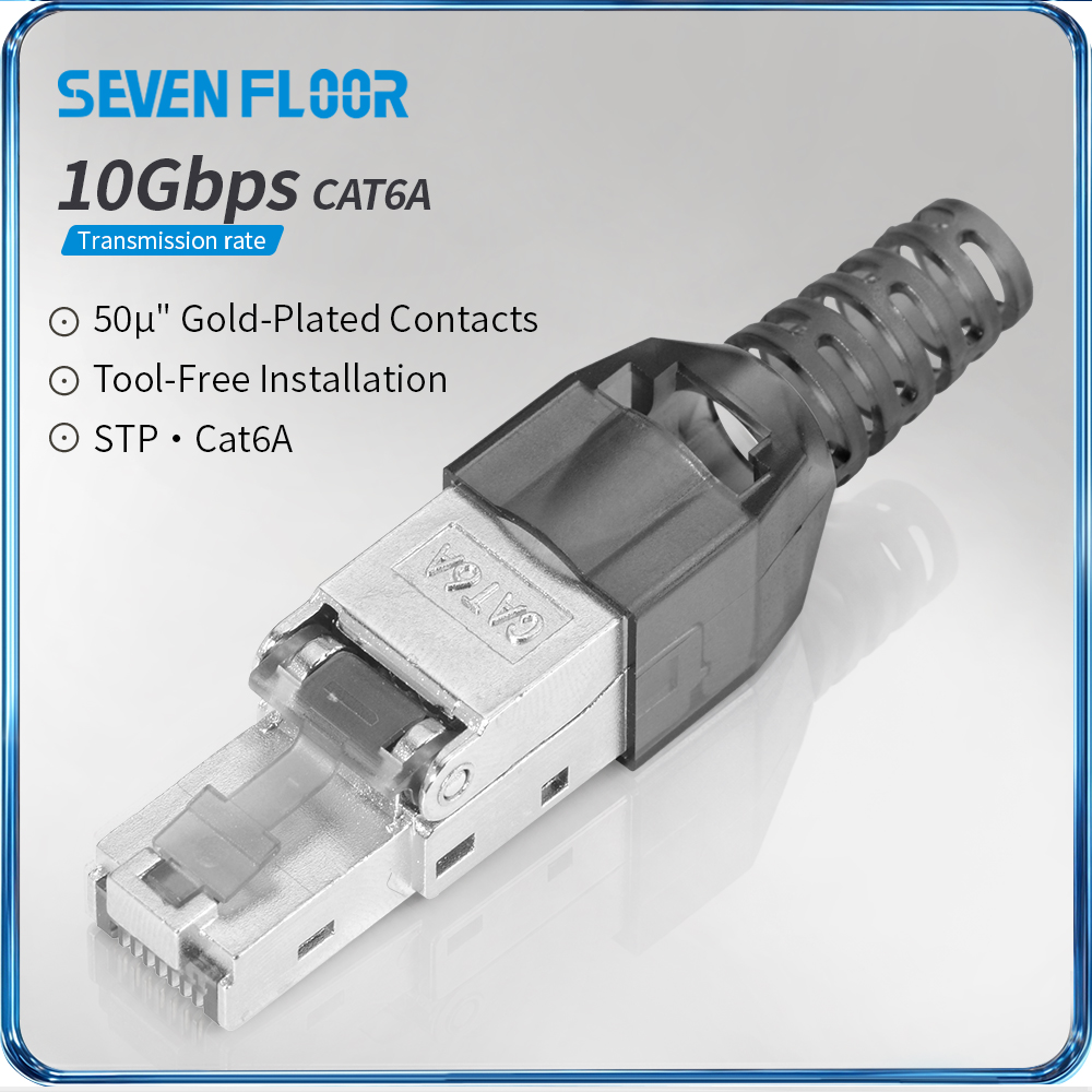 Rj45 Jack - Cat6A/Cat6 Koruyuculu, Alet Gerektirmeyen RJ45 Konnektör,