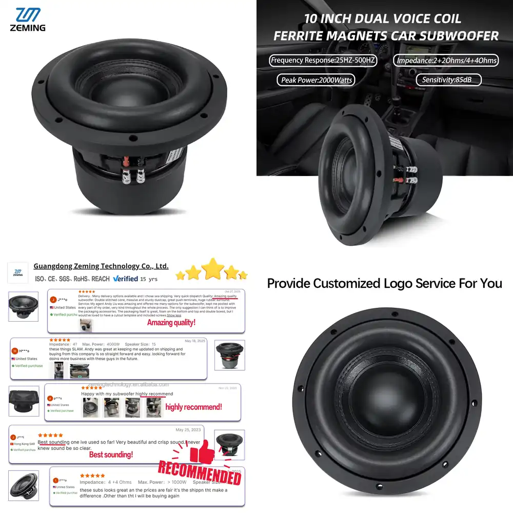 Woofer - Zeming Audio JZ-103 Araba Subwoofer'ı 10