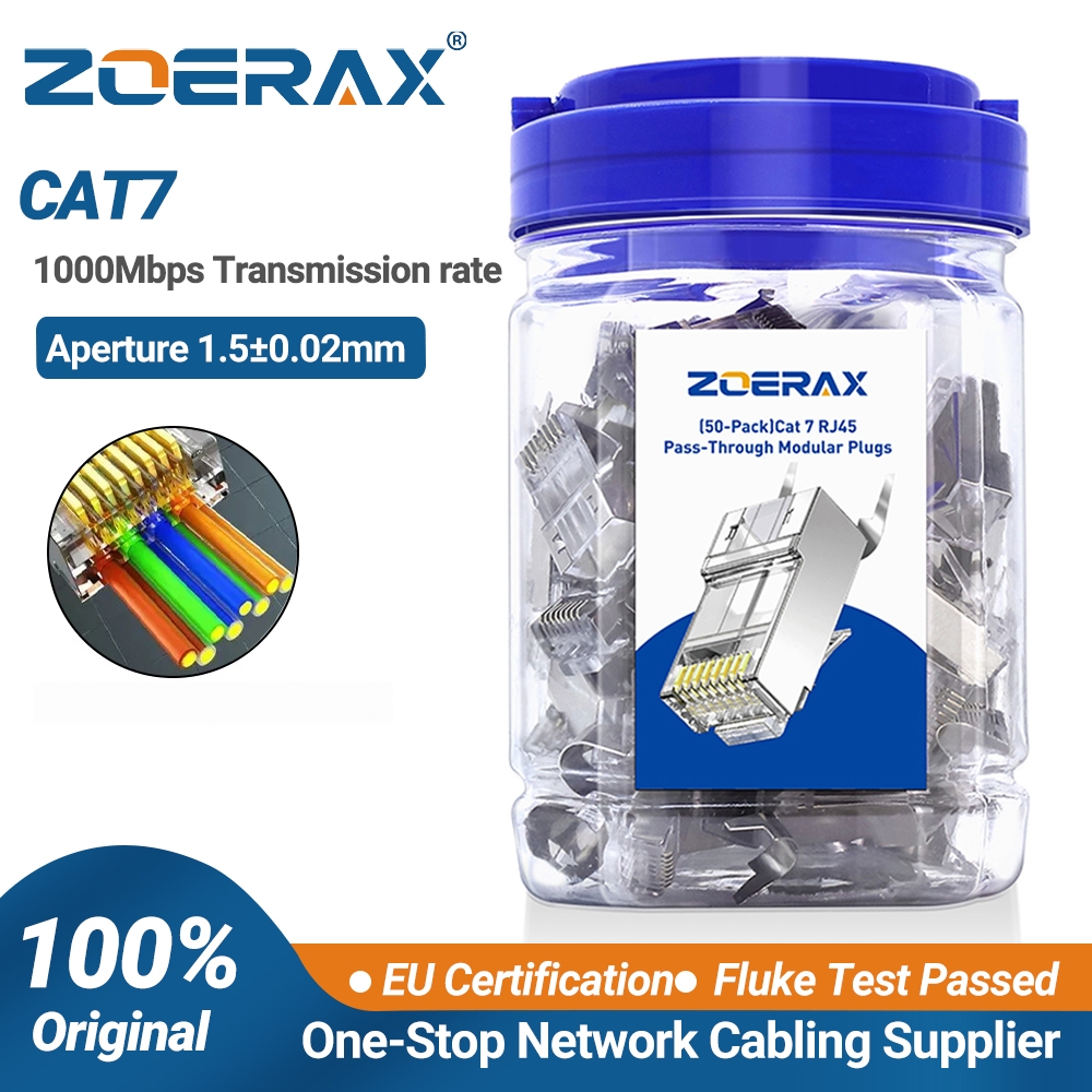 Rj45 Jack - ZoeRax 50'li Paket Korumalı RJ45 Cat7