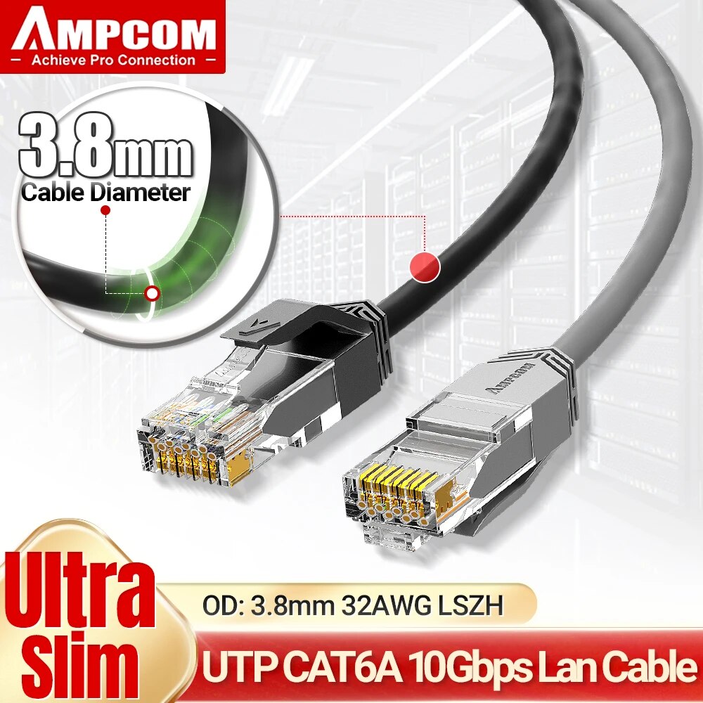 AMPCOM Ultra ince Cat6a ağ kab - Rj45 Jack incelemesi ve fiyatı