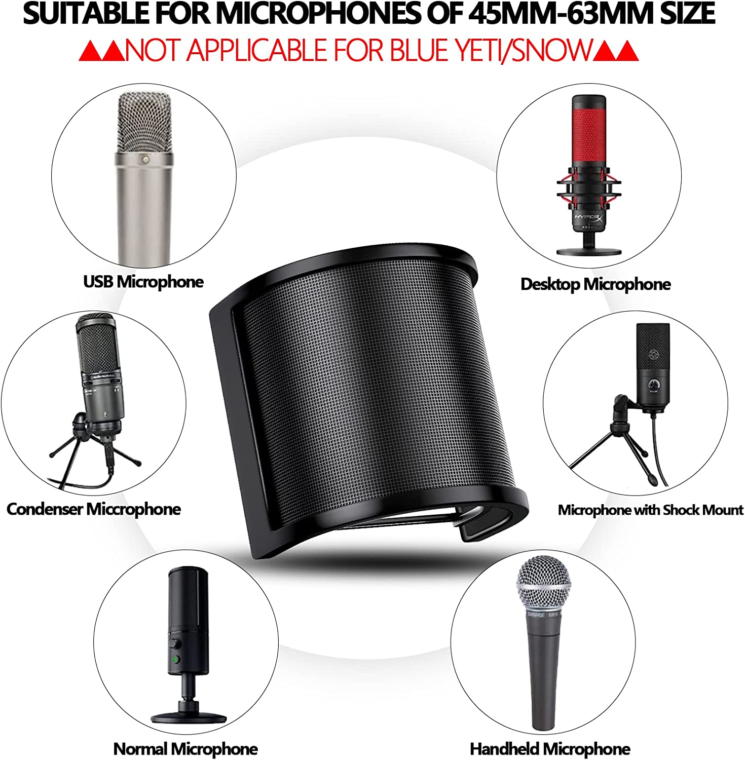 Evrensel mikrofon Pop filtre s - Ribbon Microphone incelemesi ve fiyatı
