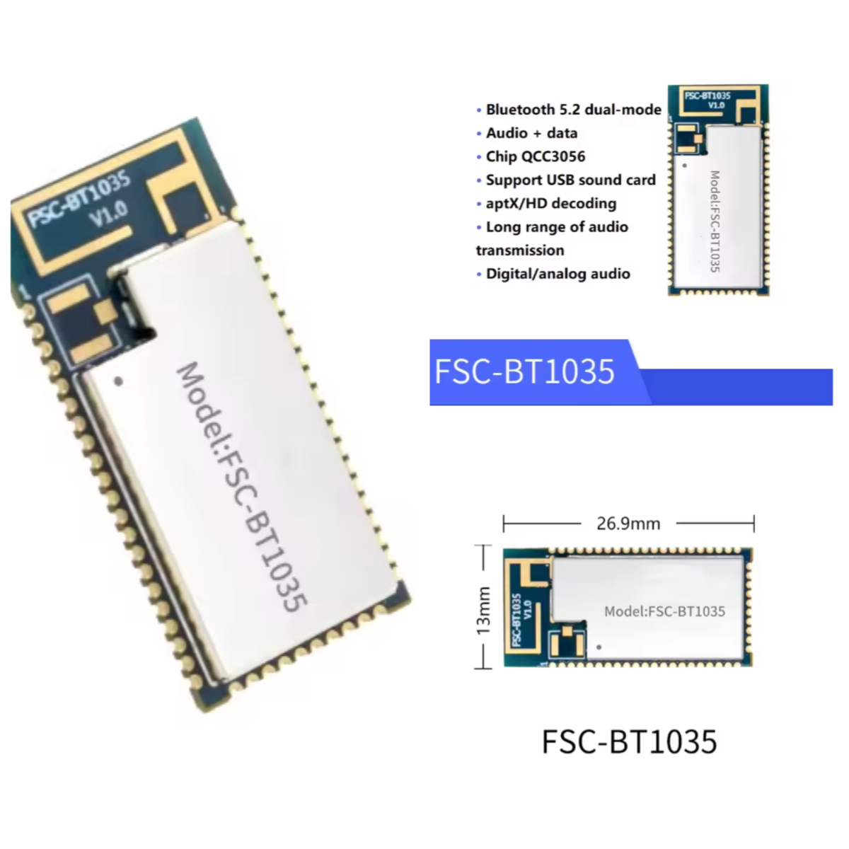 FSC-BT1035 modülü QCC3056 çip  - Usb Sound Card incelemesi ve fiyatı